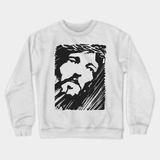 Jesus Christ Face ink hand drawn illustration Crewneck Sweatshirt